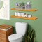 Sorbus Wood Floating Shelves for Wall - 35” Solid Wood Wall Shelves for Bathroom Decor, Books, Bedroom & Living Room - Set of 2 Black Wall Mounted Kitchen Shelves - Durable 100% Premium Solid Pine